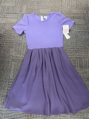 NWT LuLaRoe Amelia Two-Tone Lavender and Plum Dress Sz Large